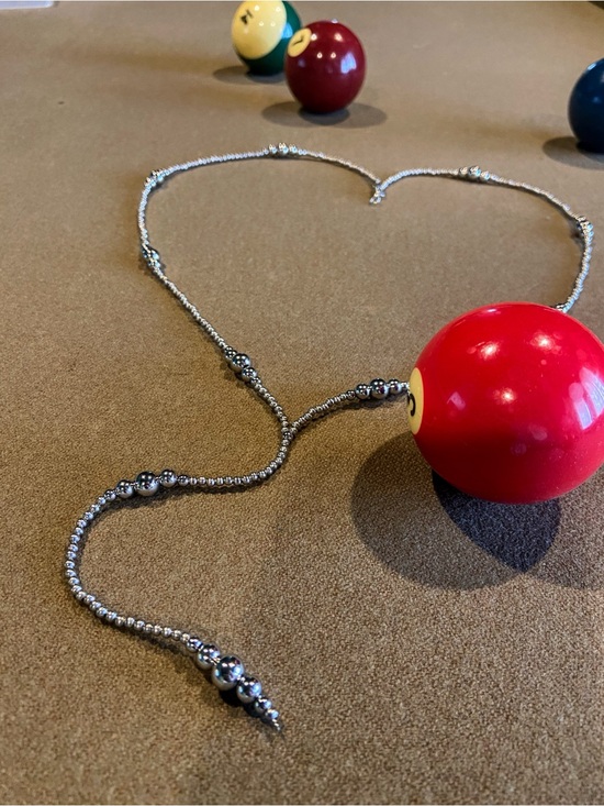Handmade Jewelry - Navajo Pearl Style Lariat Necklace - Stainless Steel - 30.5” w/ 6” Drop